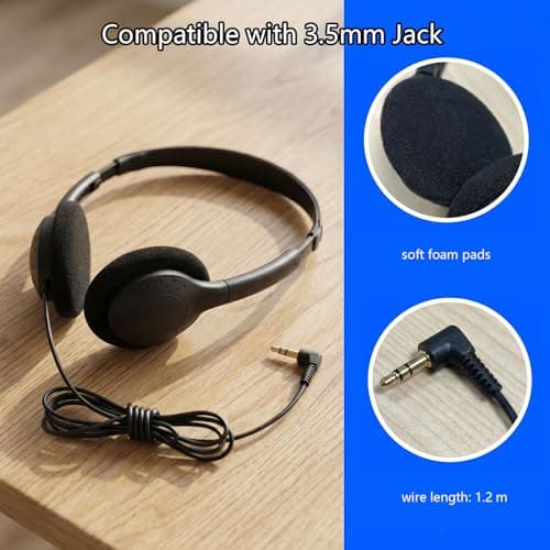 Abstru 12 Pack Wired Headphones for Students Bulk On-Ear with 3.5mm Jack — view 4