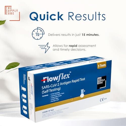 Flowflex COVID-19 Rapid Test Kit - Easy to Use Self Testing Antigen Covid Test Kit - One Step Test for Sars-CoV-2 - Quick Covid Test at Home - Covid Lateral Flow Test Kit (Not for Travel) - 5 Pack — view 2