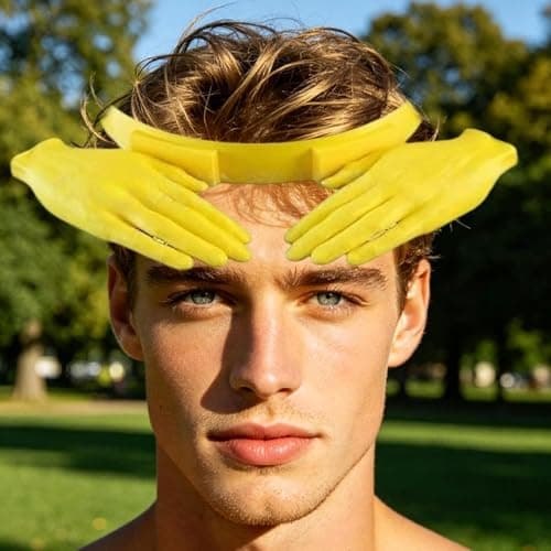 Beach Hats for Women, Lightweight Headwear as Joke Props | Funny Hand Shaped Sun Hat - for Summer Holidays, Travel Trips, Fishing, Golf, Hiking, Gardening, Swimming Pool, Outdoor Sp, yellow — view 3
