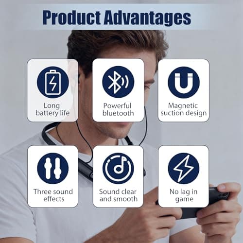 Aivane Neckband Headphones Bluetooth 5.3 Wireless with Mic, Playtime 100H — view 4