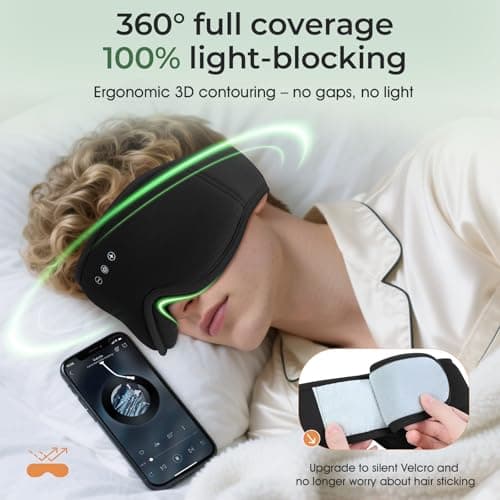 MUSICOZY Breathable Organic Bamboo Cotton Sleep Mask Headphones — view 3