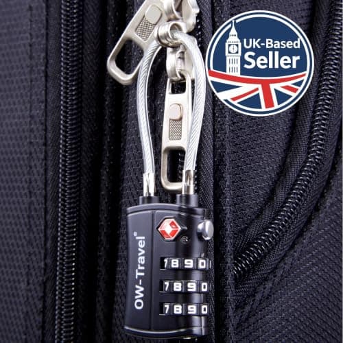 OW-Travel Suitcase Locks, TSA Approved Luggage Padlocks, Black, 1 Pack — view 3