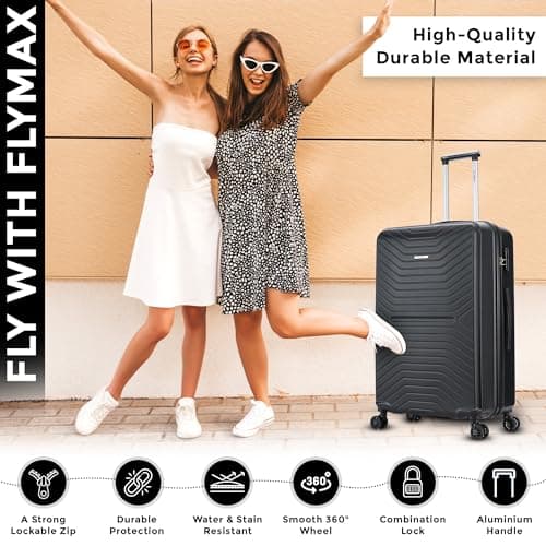 FLYMAX 29" Large Suitcase 4 Wheel Lightweight Luggage Hard Shell Travel Case Hold Check in Fits 23kg - 27kg + 3 Digit Lock Suitcase Large + Telescopic Handle 100 Litre Capacity — view 5