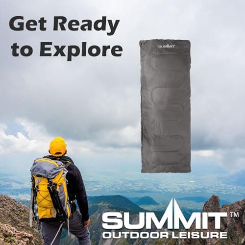 VFM e-Store - Envelope Sleeping Bag Single Stylish, Warm, Easy To Pack Camp Bag Outdoors Camping Hiking Holidays Festivals Travel - Grey Envelope — view 6