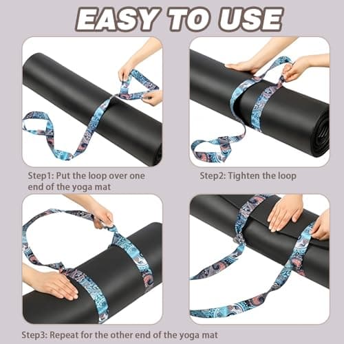 Avavani Green Mandala Yoga Mat Strap, 170cm Adjustable Carrying Sling — view 5