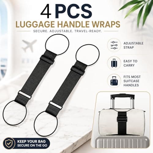 4 Pcs Suitcase Straps, Adjustable Luggage Straps for Secure & Organized Packing, Multi-Use Travel Strap with Quick-Release Buckle, Fits Most Suitcases and Luggage — view 2