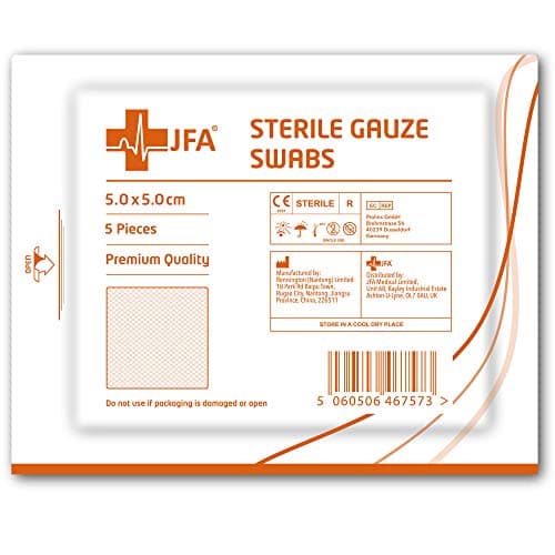 JFA Medical Premium Sterile Gauze Swabs 5cm x 5cm - Pack of 100 — view 2
