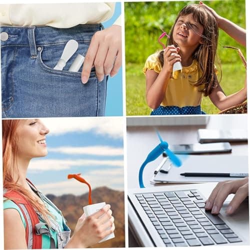 Licsaliwe Mini USB Desk Fans, 6 Pack Flexible Neck Portable Cooling Fan for Travel Laptop Power Bank — view 2