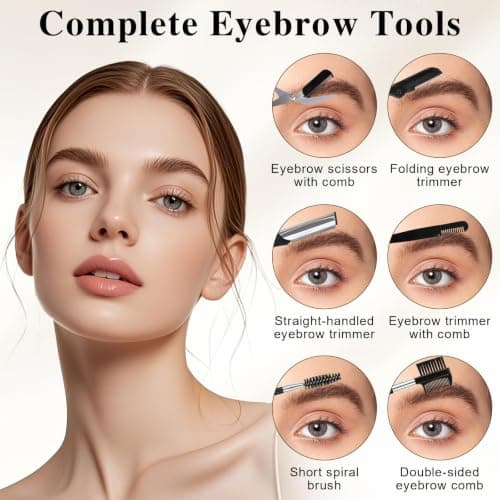 12Pcs Eyebrow Razor Kit, Professional Eye Brow Shaper Kit for Women, Black — view 2