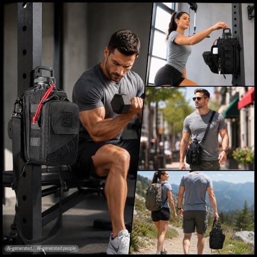Magnetic Gym Bag with Water Bottle Holder Fits 1-2L Bottles — view 5