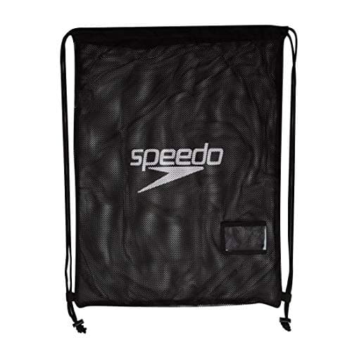 Speedo Unisex-Adult Pool Mesh Bag | Kit Bag | Swim Bag Bag, Black, One Size