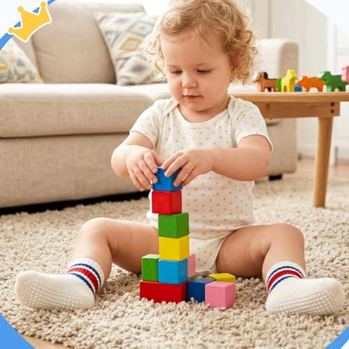 Zuimei 6 Pairs Toddlers Anti-Slip Socks with Grip Baby Non-Slip Sock — view 2