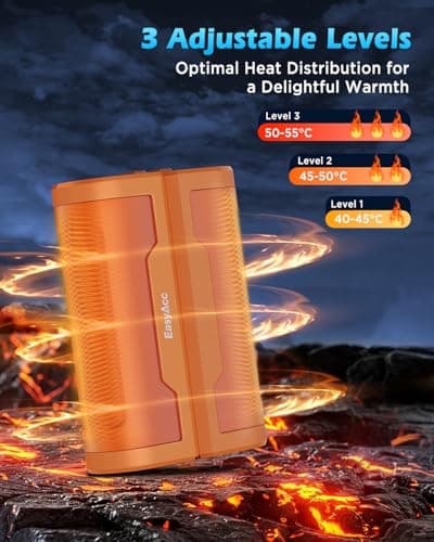 Magnetic Hand Warmers Rechargeable 2 Pack, EasyAcc 5000mAh×2 Electric Hand Warmers 3 Heat Settings(104-131°F) Pocket USB-C-C Power Bank with Hook to Relieve Raynaud's Pain,Tech Gifts for Men Golf — view 2