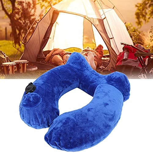 GETKIVA Inflatable Travel Neck Pillow U Shaped 4 Pack 32 x 30 x 10 cm One Press Auto Inflate Portable Neck Support (Blue) — view 5