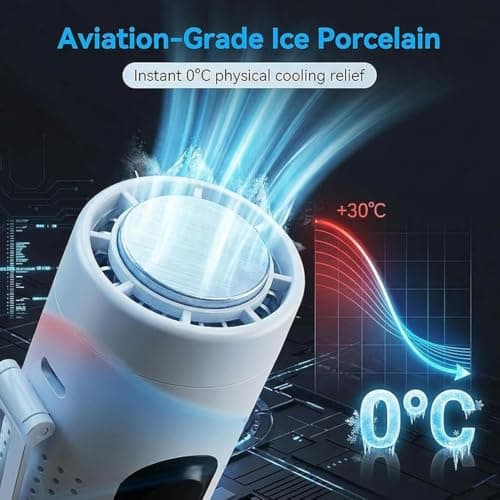 MUXZSIZ Handheld Cooling Fan 3000mAh Portable Rechargeable,white — view 2