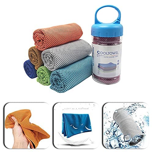 2Pcs Cooling Towel 90x30 cm, Ice Cool Sports Sweat Towels for Instant Relief Perfect Coolings Soft Breathable for Gym, Yoga, Golf, Running, Camping & Hot Weather (Pink *2) — view 5