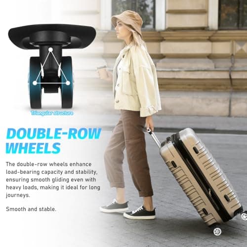 ULTECHNOVO Suitcase Wheels Replacement Kit - 4 Pack Double Rollers with 20 Screws & Screwdriver, Quiet TPE Rubber Caster for Luggage, Cabin Bag, Travel Trolley Case Repair - Black — view 4