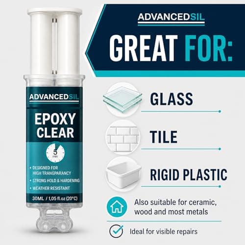 Epoxy Glue | Two Pack Clear and Black Epoxy Resin Glue | Fast Setting & Heavy Duty Repairs for Metal Plastic Wood Ceramic Glass Stone and More | 25ml — view 5