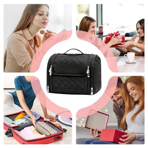 Travel Cosmetics Pouch - Expandable Hygiene Kit for Portability | Foldable Nylon Case Featuring Elastic Loop Fasteners & Leakproof Compartments for Bathing, Flying, Touring and Backpacking — view 4
