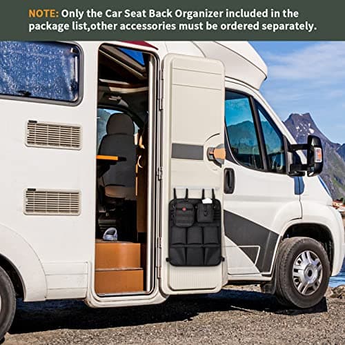 HUNTVP Car Seat Back Organizer, Tactical Molle Vehicle Panel Universal Tactical Vehicle Seat Organizer Storage Bag with 6 Storage Pouch Molle Car Seat Organiser — view 6