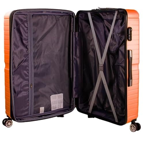 Set of 3 Pcs Luggage Hard Shell Suitcase, Orange — view 4