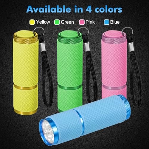 Kssvzz 4 Pack Small Torch, Mini Torches Led Super Bright with 9 LEDs, Multicolor Kids Torch with Lanyard, Pocket Torch with Rubber Grip for Camping Hiking Outdoors Gift — view 6