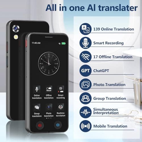 Language Translator Device,5 in AI Translator,139 Languages Online Offline — view 2