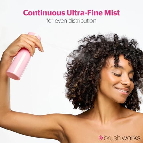Brushworks Continuous Mist Water Spray Bottle 200ml (Pink) - Ultra Fine Mist Spray Bottle for Hair, Barbers, Salons, Plants & Cleaning, Great for Curly Hair, Detangling & Styling — view 5