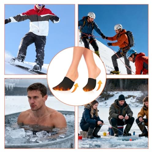 1 Pairs Neoprene Toe Warmers, Reusable & Comfortable Thermal Toe Covers for Ice Bath Cold Plunge Cycling Hiking Winter Sports & Work Boots (Black, Worn Inside Shoes) — view 6