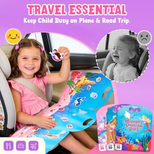 JoyCat Reusable Sticker Book Set (3-Pack): Unicorn, Fairies, Mermaid — view 3