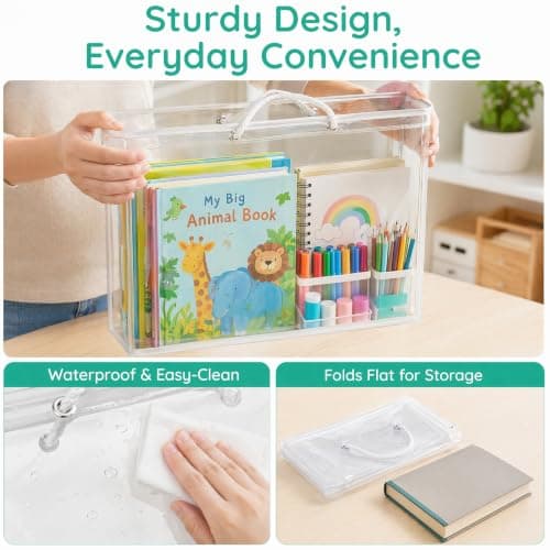 10 Pack Clear Toy Storage Bags 40x30x10cm Waterproof PVC Toy Organiser Bags — view 5