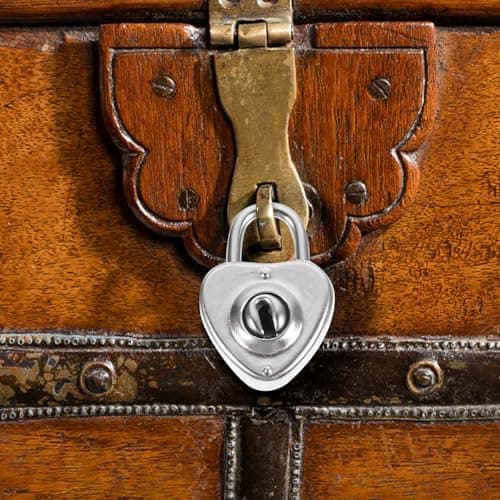 12pcs Heart Shaped Suitcase Padlock with Keys, Iron Silver — view 5