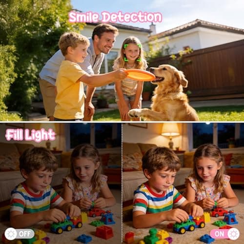 Digital Camera 1080P 44MP Vlogging Camera for Kids Teens, FHD Compact Portable Photo Camera with 2.4" Screen 16X Zoom, Anti-shake Mini Camera for Beginners Students Boys Girls-Pink（No SD Card) — view 4