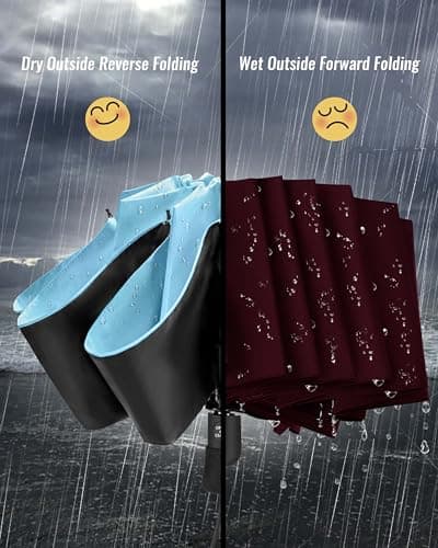 Chakipee Umbrella Windproof Strong Compact Umbrellas - Automatic Umbrella for Women and Men, Portable Folding UV Umbrellas for Travel - Fits Car & Backpack for Sun, Wind and Rain — view 6