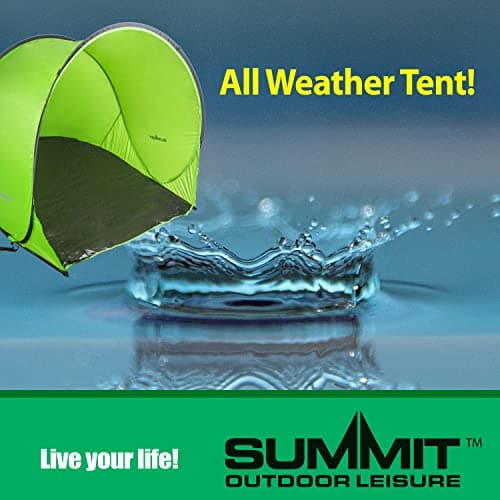 VFM e-Store - Easy-To-Assemble Green Pop Up Tent for Beach, Fishing, and Camping - Perfect Shelter for Picnics, Festivals, and Summer Break - Portable and Ideal for Holiday Survival Equipment — view 4