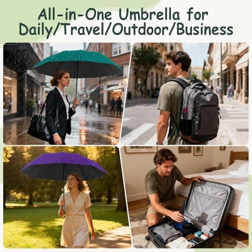 Lilingsty Bulk Umbrellas, 5-Color Travel Folding Umbrellas, Exquisite Appearance, Durable Construction, Foldable For Compact Storage, Easy To Carry, Suitable For Both Sunny And Rainy Days (5-PACK) — view 6