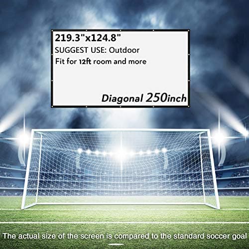 NIERBO Projector Screen Large 250 Inches 16:9 Wall Mounted Canvas HD Projection Screen Folded for Outside Home Theater 1.6 Gain Not Include Mount — view 2