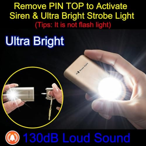 130db Personal Safety Alarm with Ultra Bright Strobe Light. Rose Gold — view 4