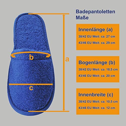 Arus Cotton Terry Spa Slippers – 2 Pair - Navy Blue, 5-8, MA-12 — view 3