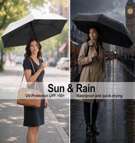 Moorrlii UV Umbrella for Sun Protection SPF 50+, Compact Windproof Umbrella — view 5