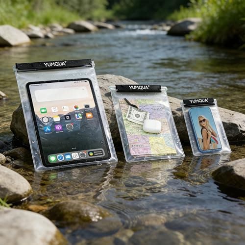 5Pack Waterproof Pouch, Clear Waterproof Bag for iPhone, Document, Passport, Map, Tablet, Camera, Water Proof Pouches Watertight Dry Bags Suitable for Kayaking, Boating, Swimming, Beach, Travel — view 2