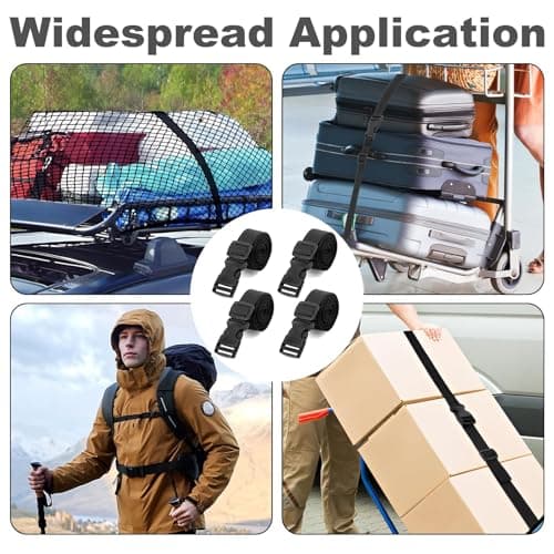 RTDHO 4 Pack Luggage Straps,2m x 25mm Nylon Webbing Tie Down Straps — view 2