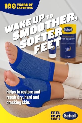 Scholl Overnight Renewal Kit, Footcare Cream 60 ml, Reusable Gel Heel Sleeves 1 Pair - Moisturise Dry Feet, Visible Results in 1 Night, Contains 5% Urea and Shea Butter, Podiatrist Approved — view 2