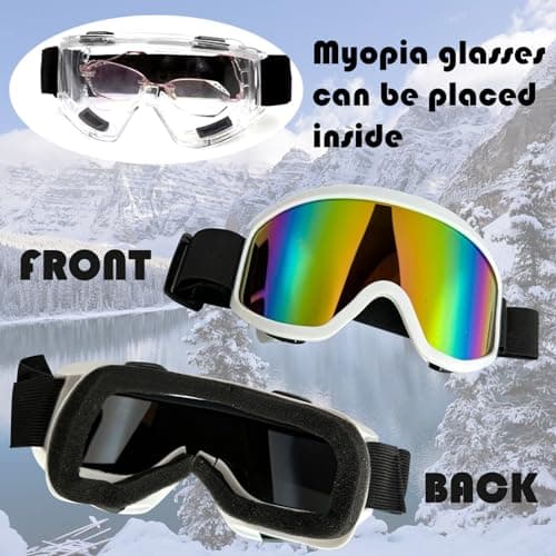 BDSHUNBF 2 Pcs Ski and Snowboard Goggles for Men and Women, Protection Anti-Dust, Anti-Fog, Windproof — view 4