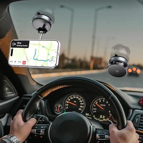 wowtravel Magnetic Car Phone Holder with Wireless Charging Vacuum Suction Cup 15W Fast Charge Car Mount for Dashboard Windshield Glass 360 Adjustable — view 4