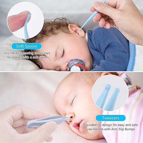 Vicloon Baby Nail Kit, 5-in-1 Baby Nail Care Set, Baby Nail Care Tool, Baby Manicure Set Includes Nail Clippers, Scissor, Earpick, Nail File and Tweezer for Newborn Infant Toddler — view 5
