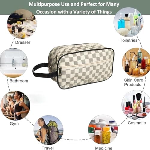 Qualiware Travel Toiletry Wash Bag for Men and Women Traveling Dopp Kit Shaving Bag for Toiletries Accessories Makeup Cosmetic Organizer (Light White) — view 2