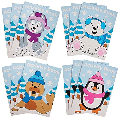 Baker Ross FX361 Winter Mini Activity Books - Pack of 12, Entertaining Travel Activities, Xmas Party Favours, and Colouring Books for Children, Winter — view 2