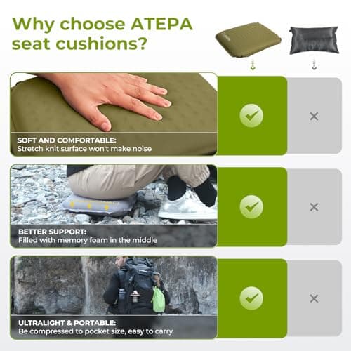 ATEPA Inflatable Seat Cushion, Olive — view 5