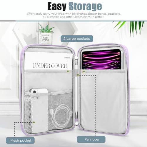 TiMOVO 13 Inch Tablet Sleeve with Pocket, Purple Lavender — view 3